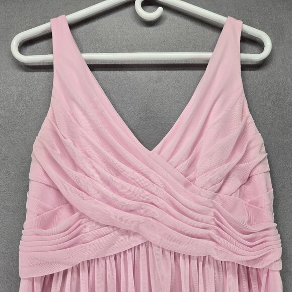 David's Bridal Dress, Knee Length, Bubblegum Pink, Drop Waist, 14, Sheer Drape - Picture 3 of 11